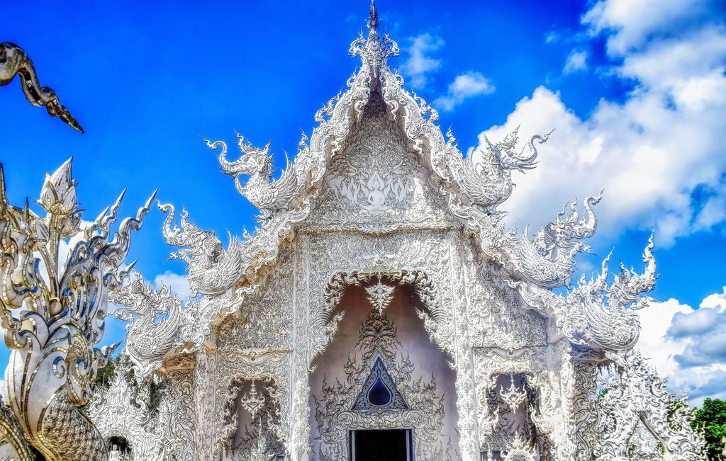 Wat, Rong, Khun, buddhista, templom,  Thaiföld, Csiangraj, 
