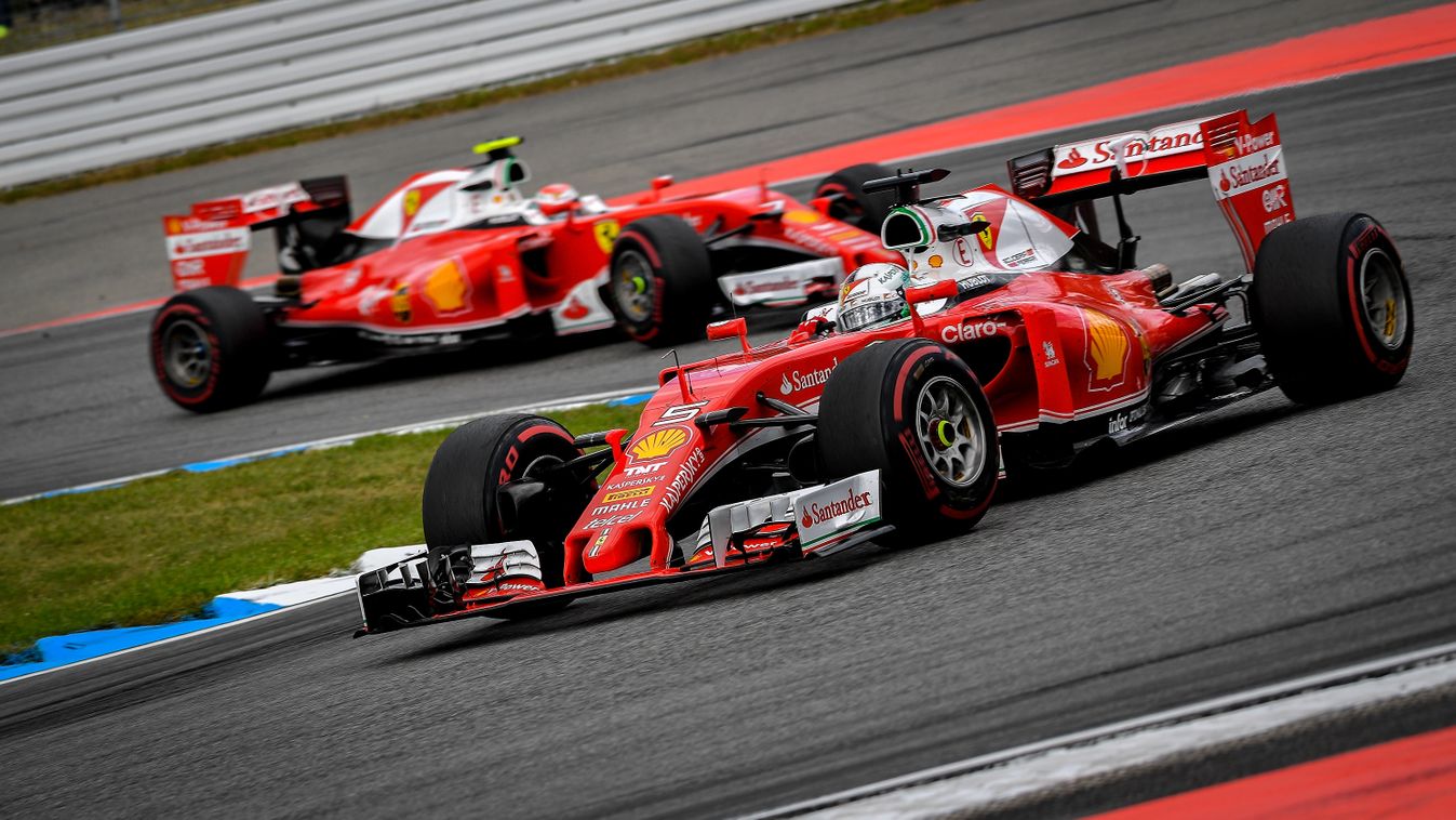 Forma-1, Német Nagydíj, Sebastian Vettel, Kimi Räikkönen, Ferrari 