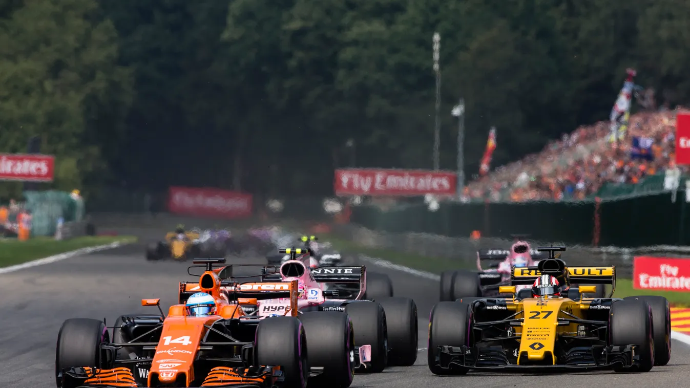 Forma-1, Fernando Alonso, McLaren Honda, Nico Hülkenberg, Renault Sport Racing, Belga Nagydíj 