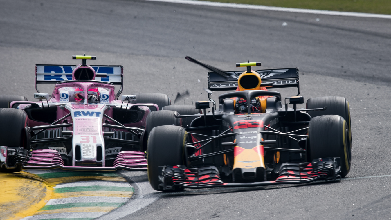 Forma-1, Max Verstappen, Esteban Ocon, Brazil Nagydíj, ütközés, Red Bull Racing, Force India 