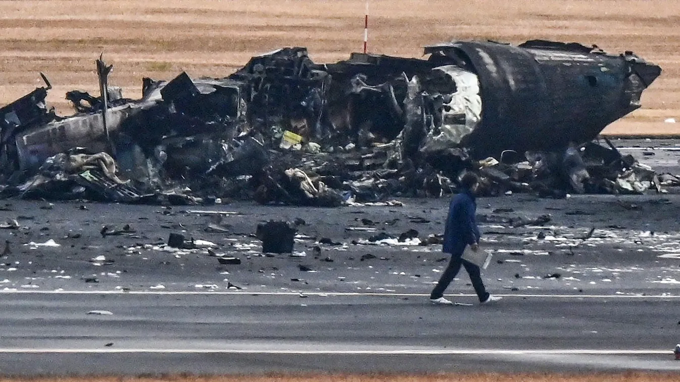 Két repülőgép ütközött a tokiói Haneda repülőtéren, galéria, 2024 