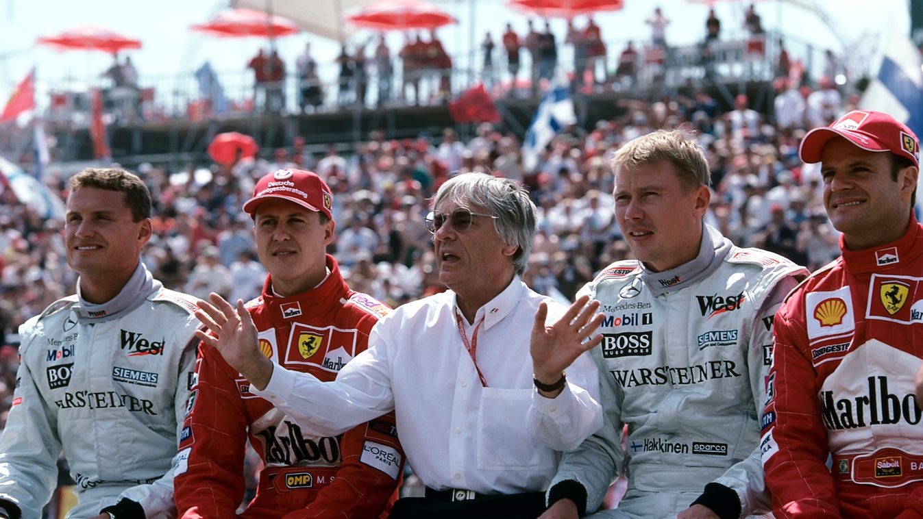 Forma-1, Bernie Ecclestone, Magyar Nagydíj, David Coulthard, Michael Schumacher, Mika Häkkinen, Rubens Barrichello 