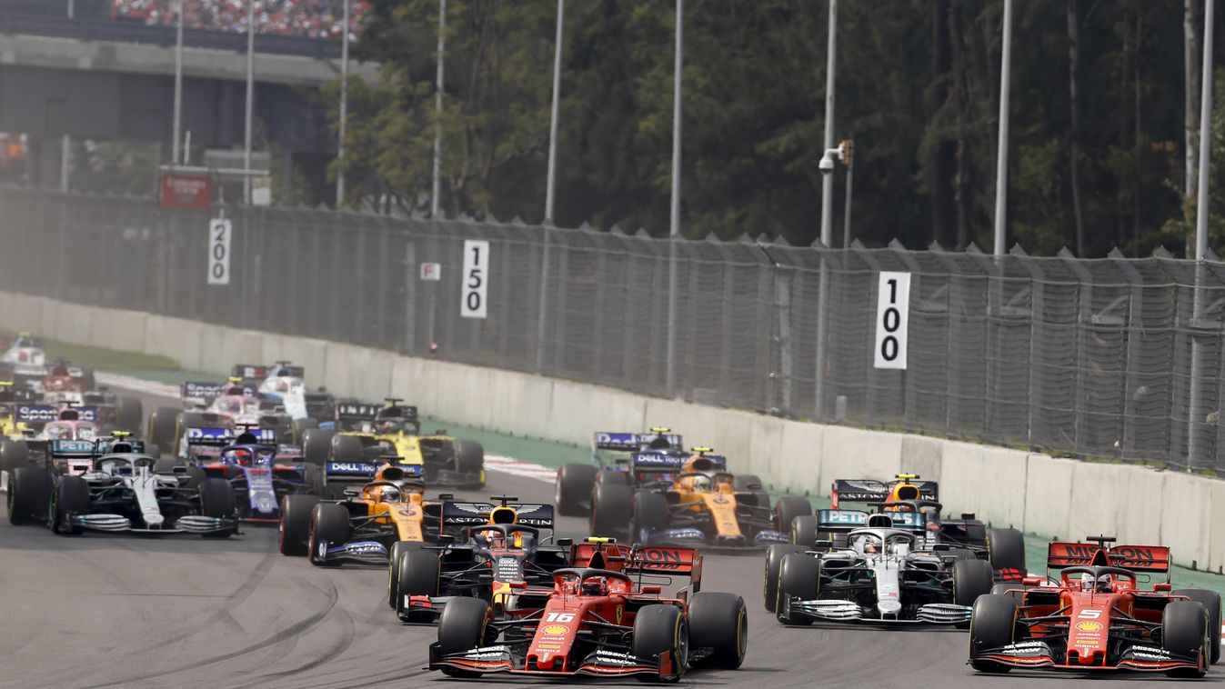 Forma-1, Mexikói Nagydíj, rajt, Vettel, Leclerc, Hamilton, Ferrari, Mercedes 