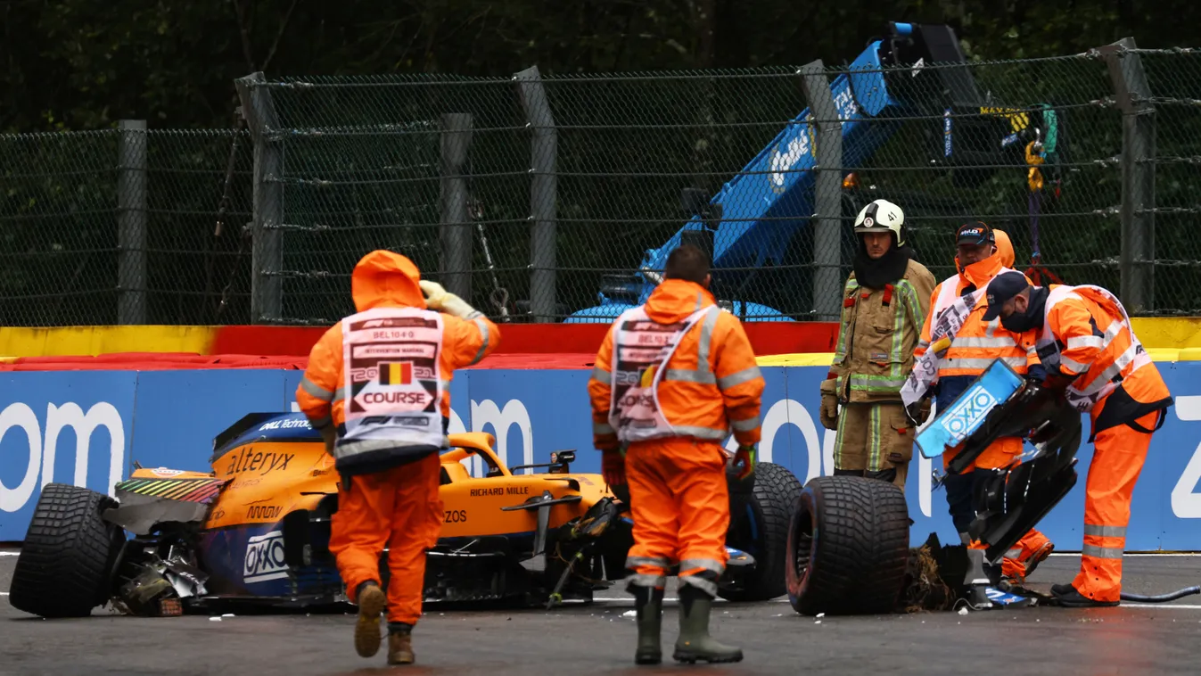 Forma-1, Lando Norris, McLaren, Belga Nagydíj 2021, szombat, baleset 