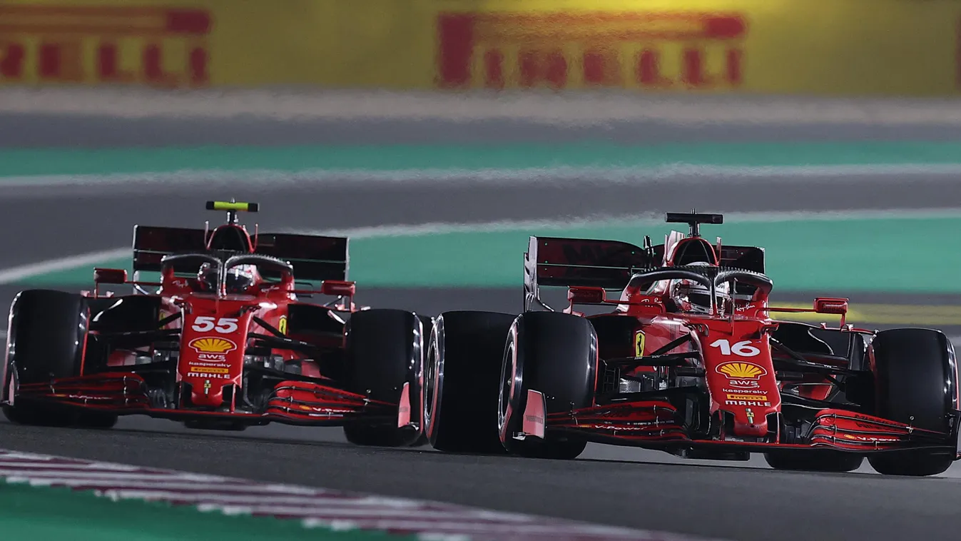 Forma-1, Charles Leclerc, Carlos Sainz, Ferrari, Katari Nagydíj 2021, szombat 