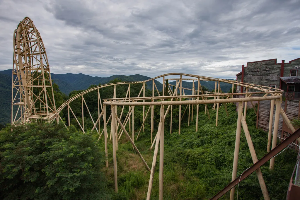 szellem, elhagyatott, hátborzongató, elhagyott, hely, vidámpark, western 