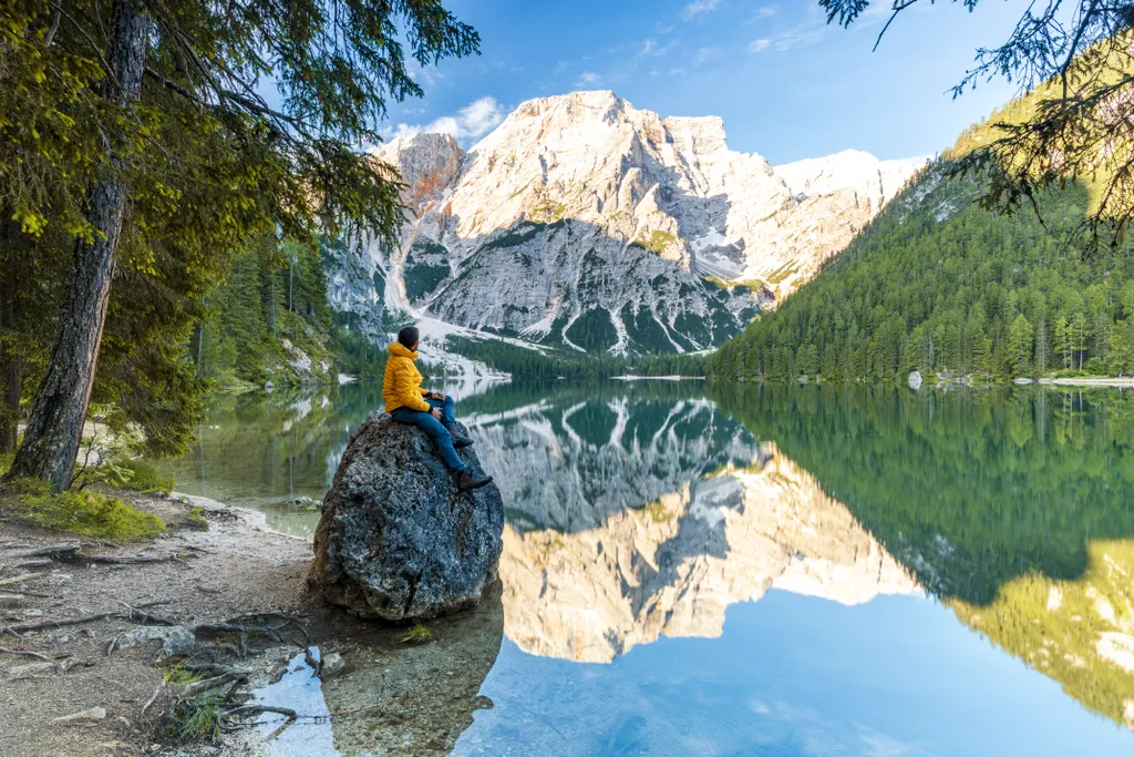 Braies-tó,  Dolomitok,  Olaszország,   Bolzano , Dél-Tirol, 