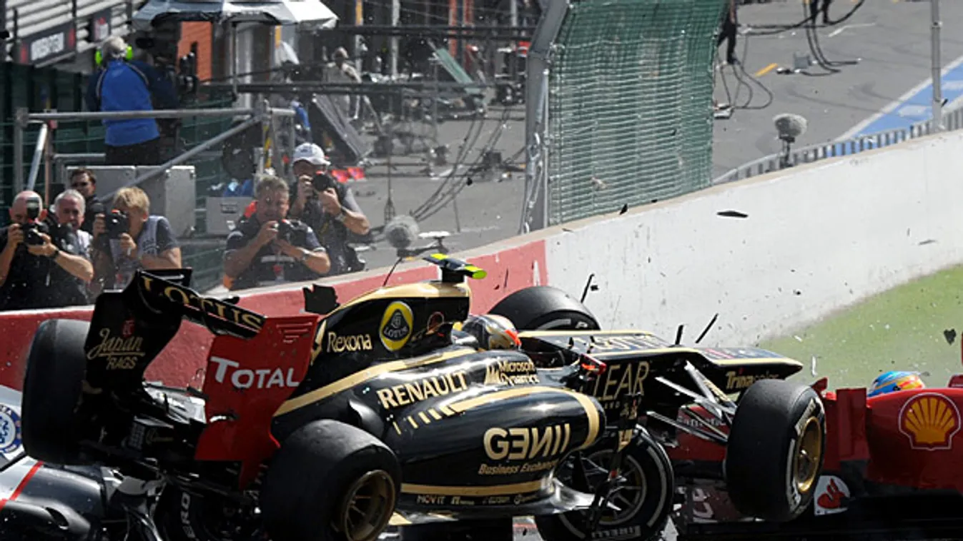 Forma-1, Romain Grosjean, Lotus, baleset
