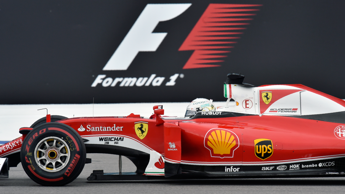 Forma-1, Sebastian Vettel, Scuderia Ferrari, Orosz Nagydíj, F1 logo 