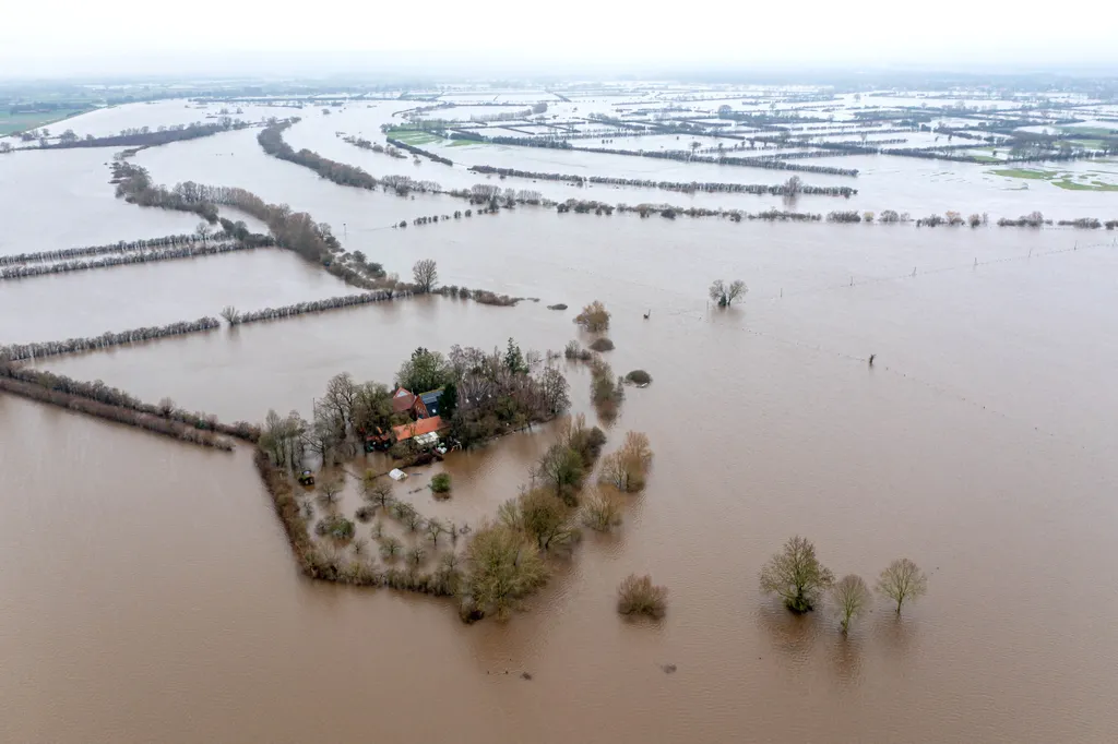 árvíz, áradás, Németország, német, január, 2024 