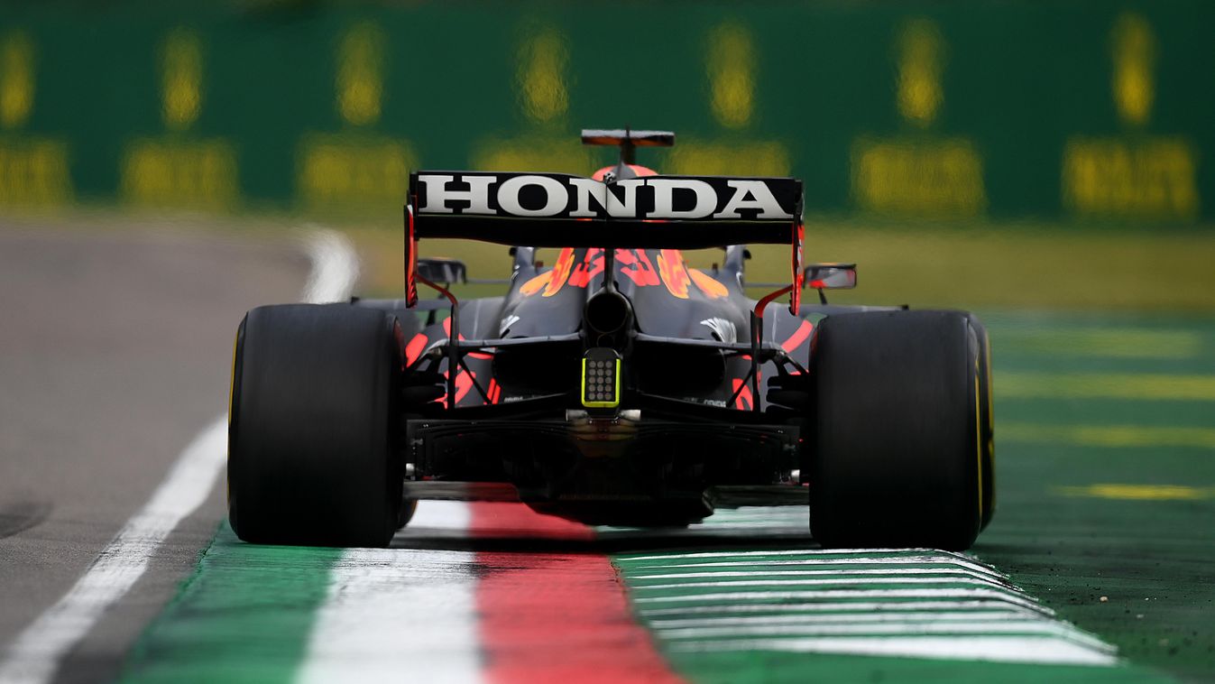 Forma-1, Max Verstappen, Red Bull, Honda logo, Emilia Romagna Nagydíj 2021, futam 