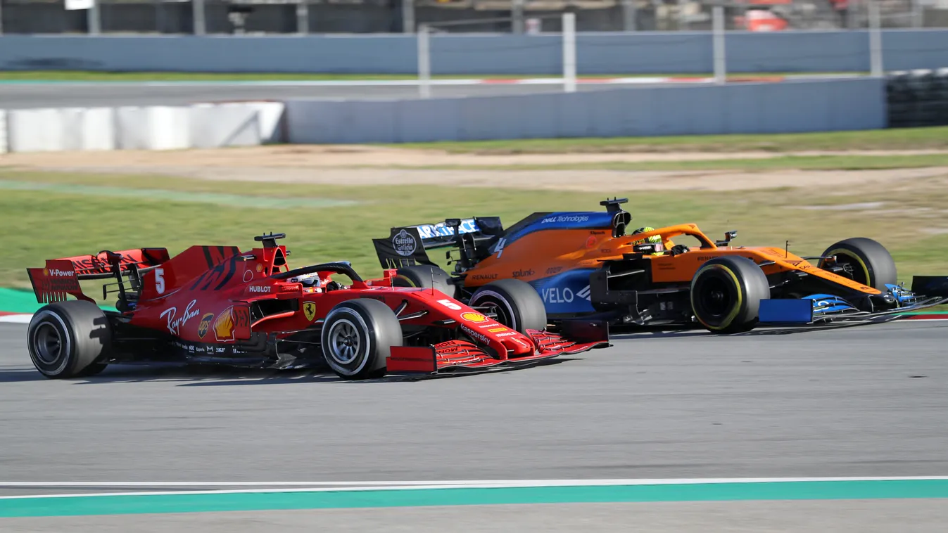 Forma-1, Lando Norris, McLaren, Sebastian Vettel, Ferrari, Barcelona teszt 