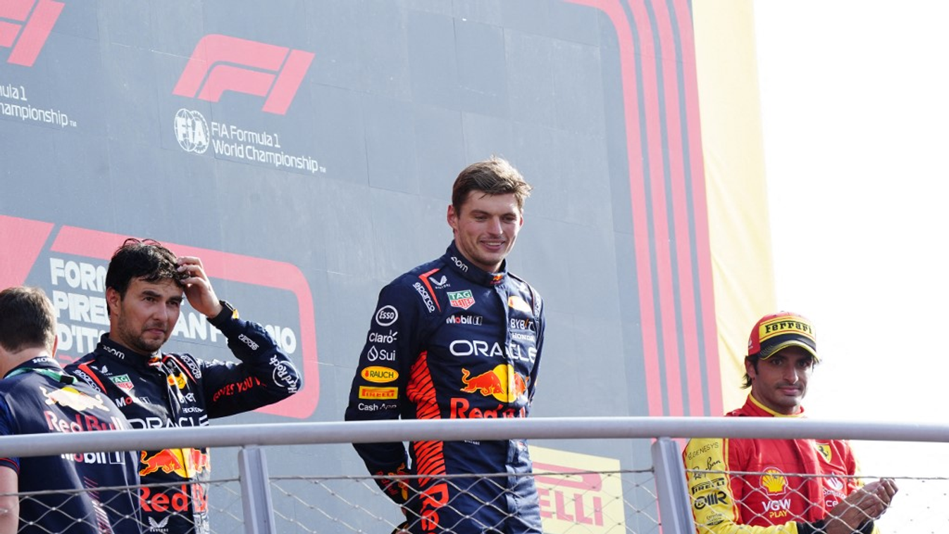 Sergio Pérez, Max Verstappen, Carlos Sainz 