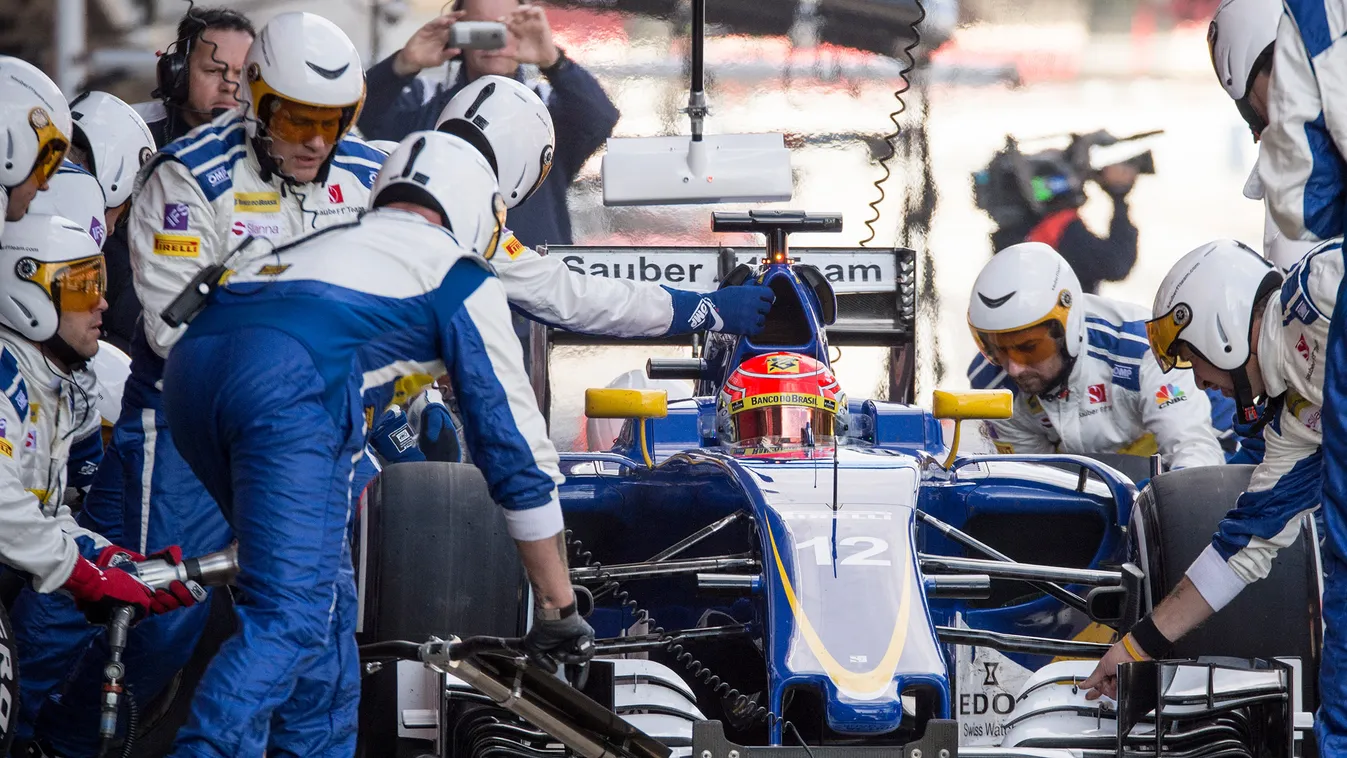 Forma-1, Felipe Nasr, Sauber, teszt, kerékcsere 