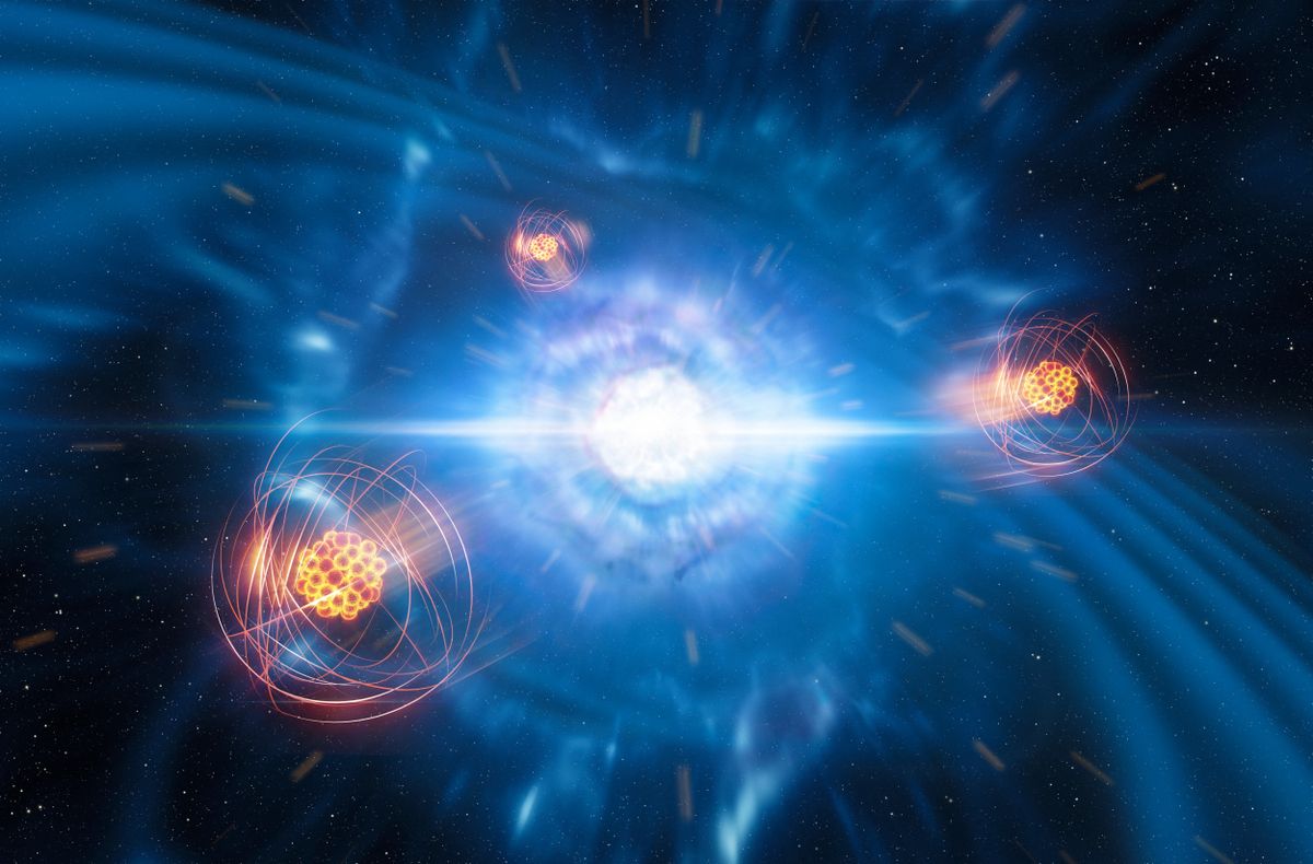 Kilonóva robbanás rendszerint akkor történik, amikor egy kettős rendszerben található neutroncsillag-páros tagjai ütköznek