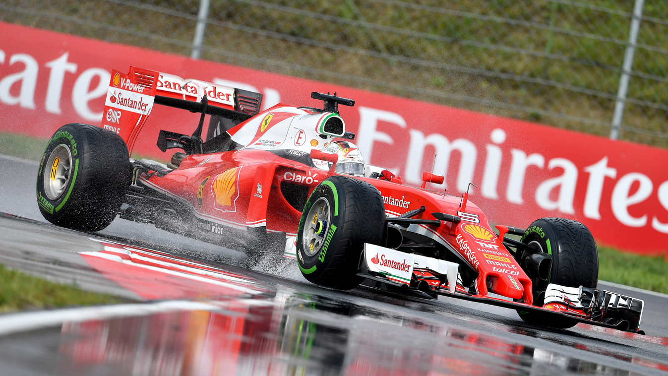 Forma-1, Sebastian Vettel, Ferrari, Magyar Nagydíj, eső 