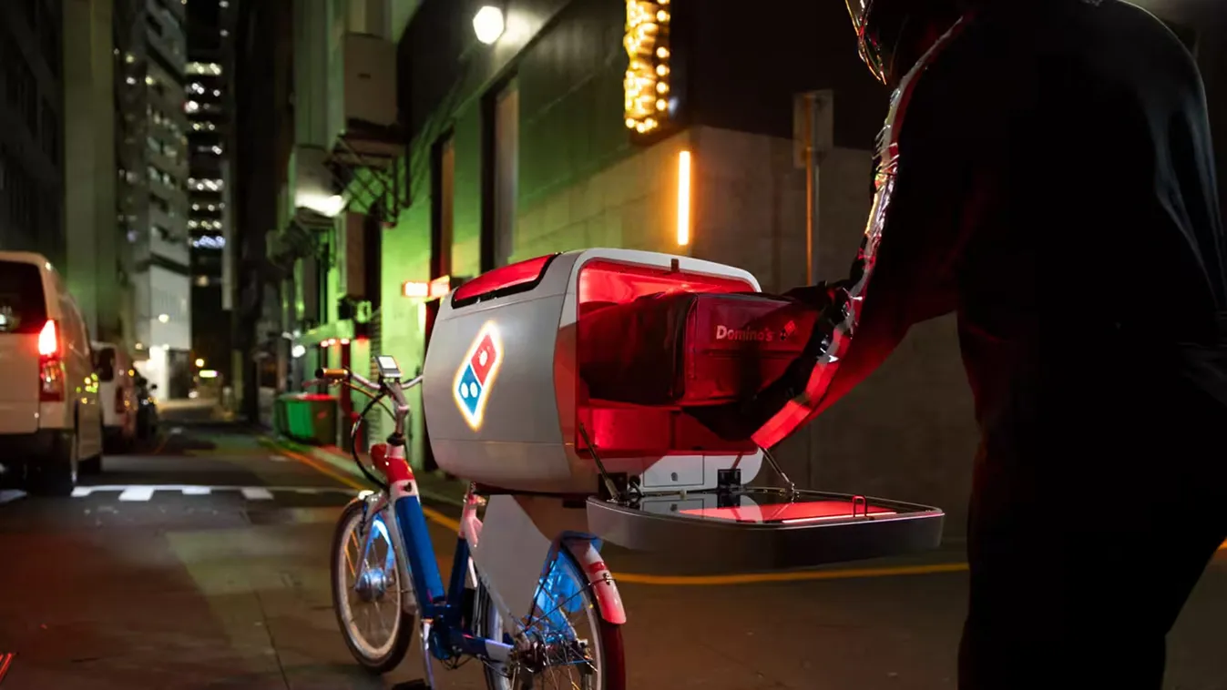 Domino's Pizza Pod, ebike, elektromos bicikli, házhozszállítás, sütőmeleg étel, elvitel 