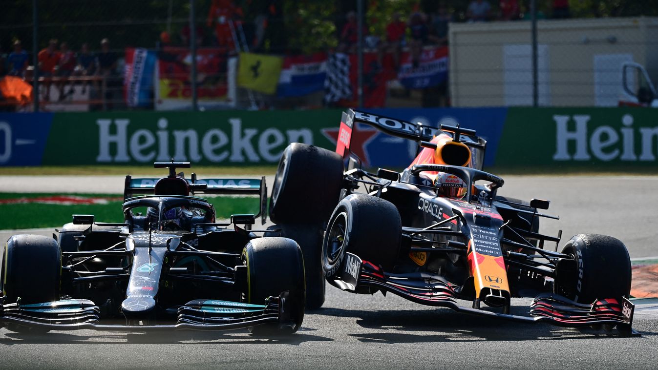 Forma-1, Lewis Hamilton, Max Verstappen, Olasz Nagydíj, Red Bull, Mercedes, baleset, ütközés 