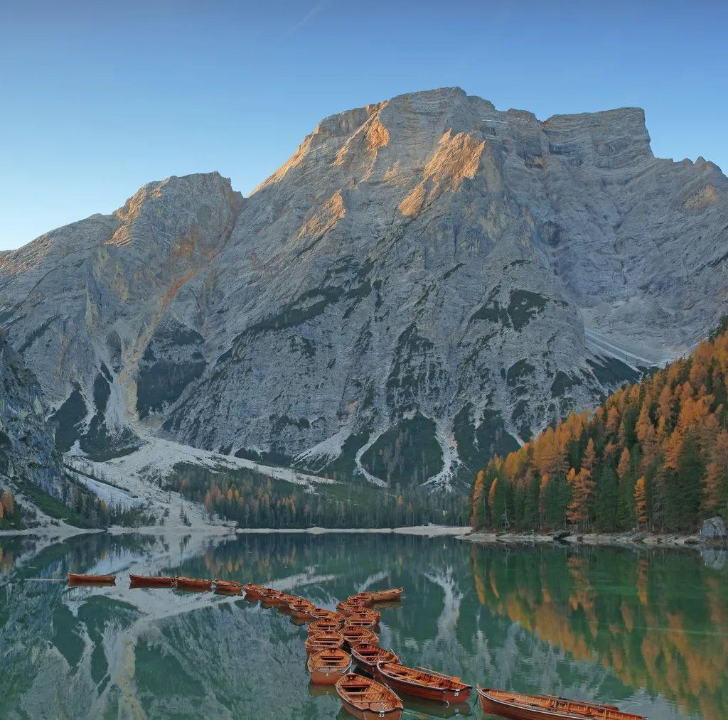 Braies-tó,  Dolomitok,  Olaszország,   Bolzano , Dél-Tirol, 