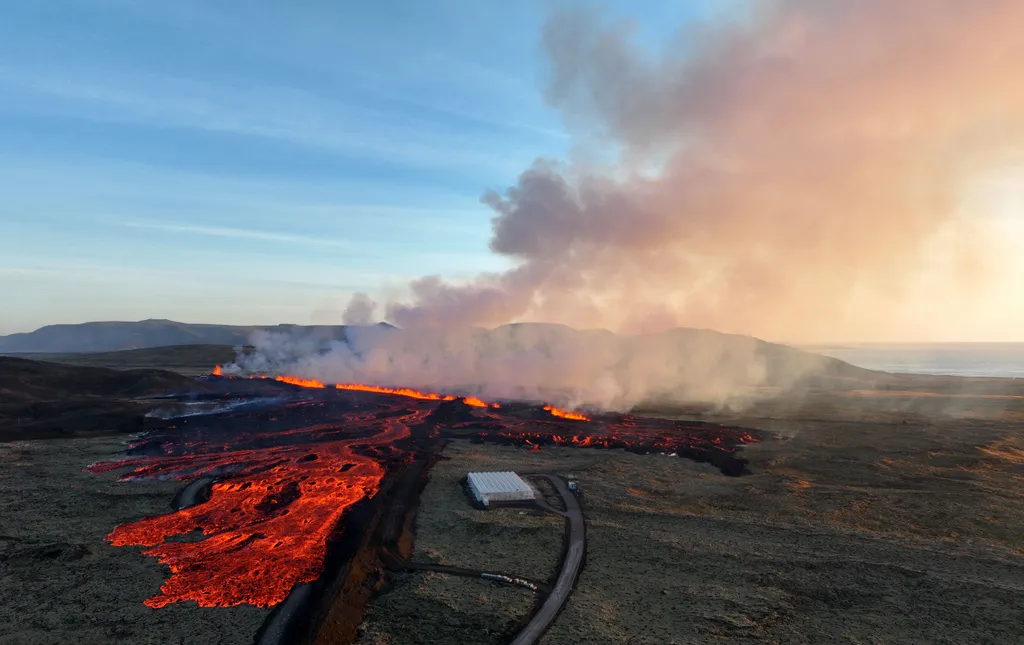 Vulkánkitörés Izland, vulkán, 2024.01.15., 