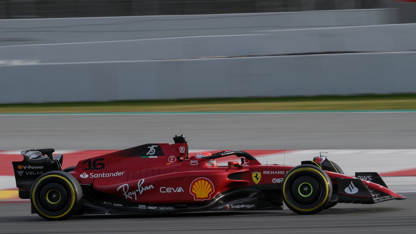 Forma-1, teszt, Barcelona 2. nap, Charles Leclerc, Ferrari 