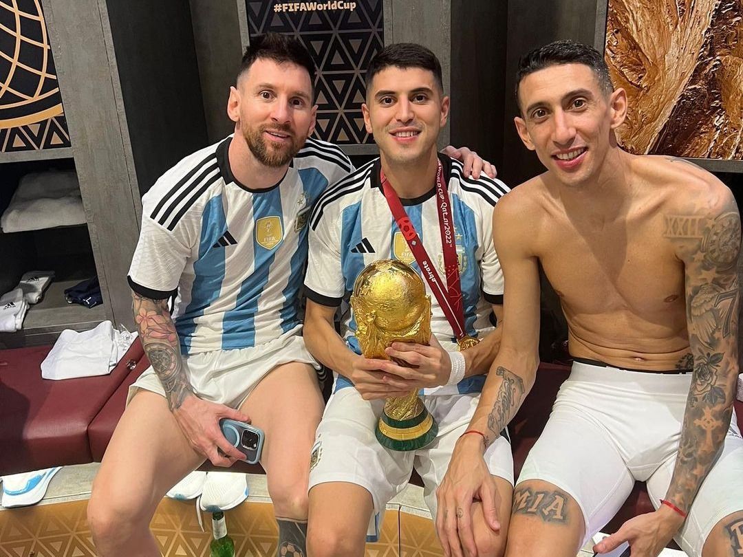 Lionel Messi, Exequiel Palacios, Ángel Di María