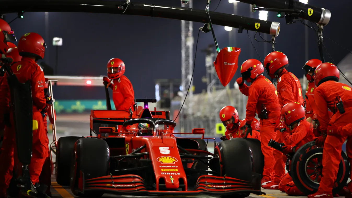 Forma-1, Szahíri Nagydíj, Sebastian Vettel, Scuderia Ferrari, kerékcsere 
