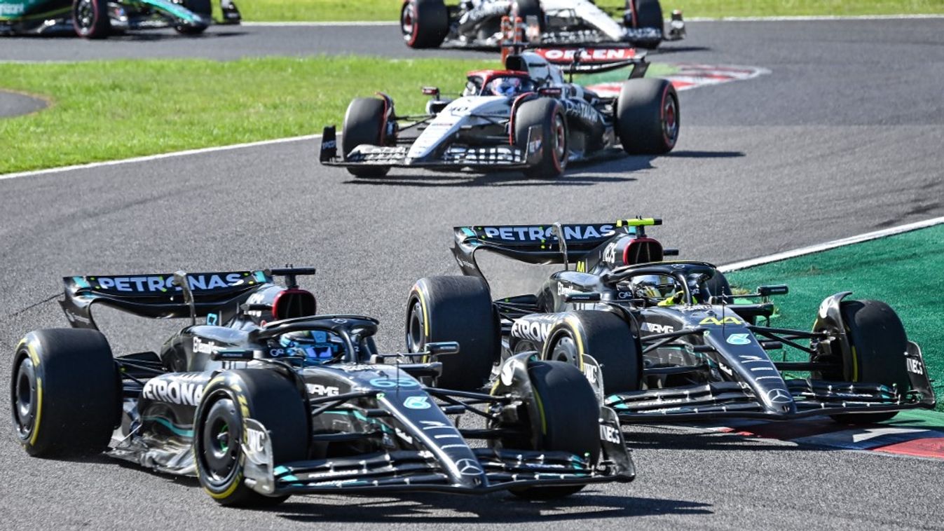 Forma-1, Japán Nagydíj 2023, Mercedes, George Russell, Lewis Hamilton 