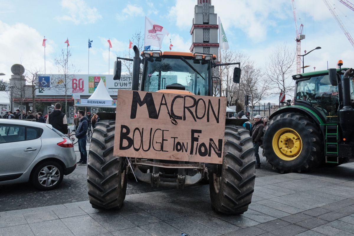 Farmers Protest Against Emmanuel Macron's Visit During 60th International Agriculture Fair