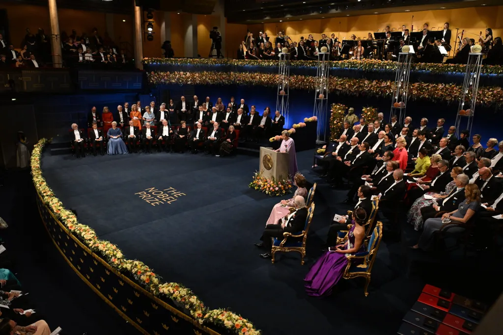 Képeken a 2023-as Nobel-díjak átadási ünnepsége Stockholmban, 2023.12.10., WEISSMAN, Drew; KARIKÓ Katalin 