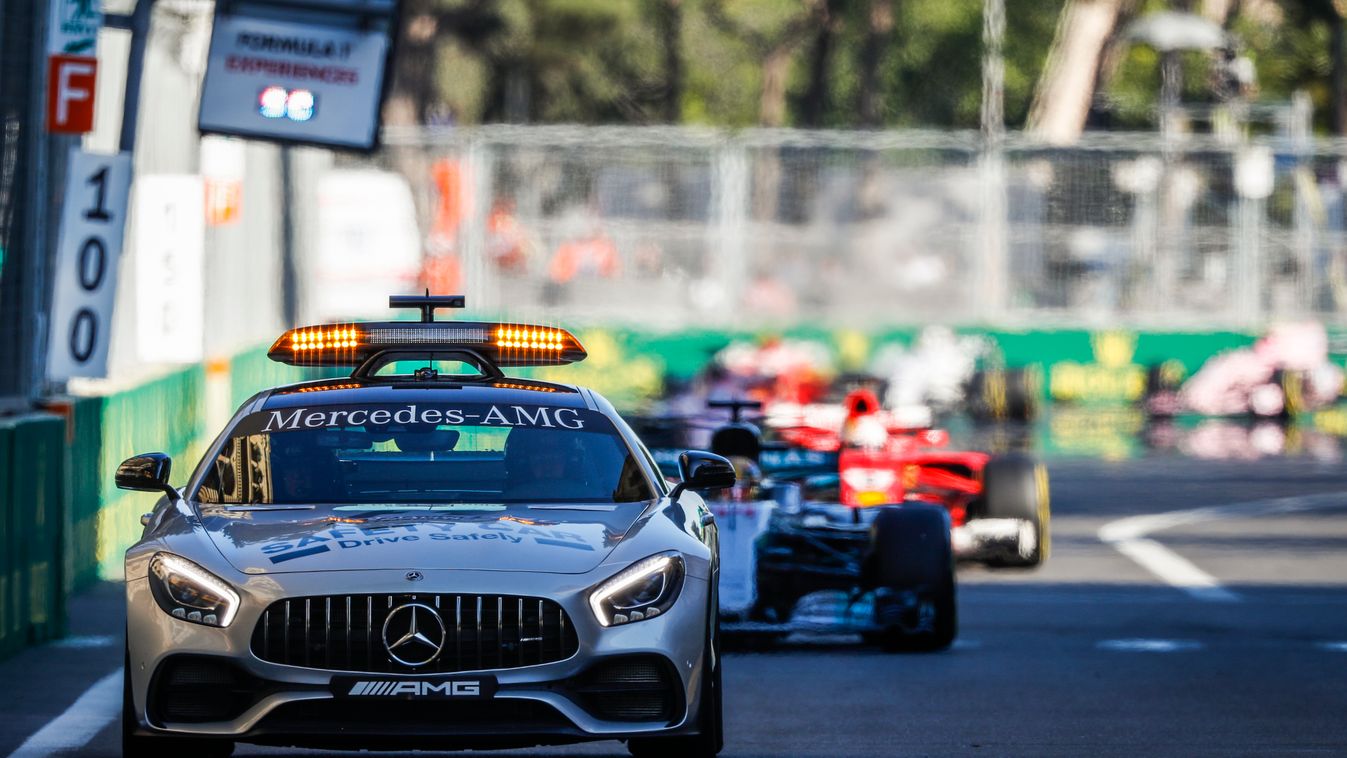 Forma-1, Safety Car, Lewis Hamilton, Mercedes-AMG Petronas, Azeri Nagydíj, Bernd Mayländer, Mercedes-AMG GT S 