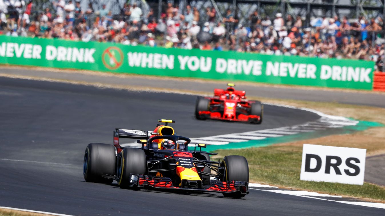 Forma-1, Brit Nagydíj, Max Verstappen, Kimi Räikkönen, Red Bull Racing, Scuderia Ferrari 