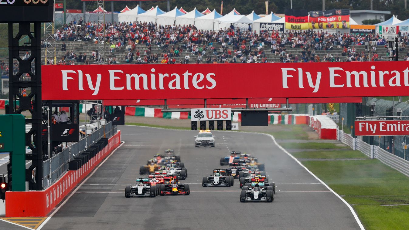 Forma-1, Nico Rosberg, Lewis Hamilton, Mercedes AMG Petronas, Japán Nagydíj, rajt 