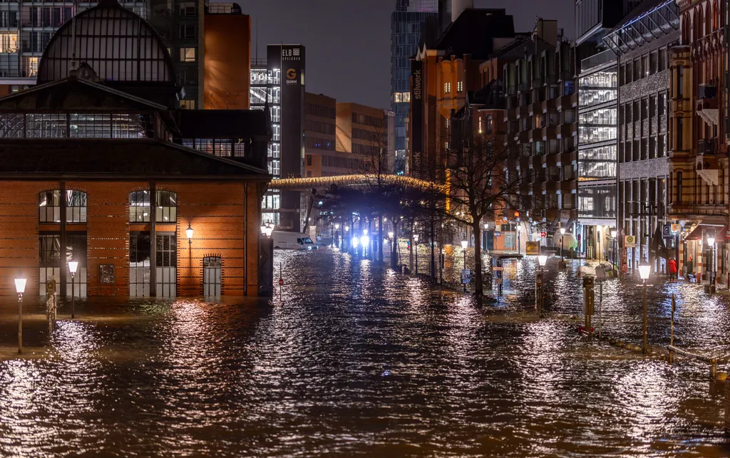 vihar, "Zoltan", Hamburg, katasztrófa, baleset, áradás, esőzés, időjárás, 2023. 12. 22 