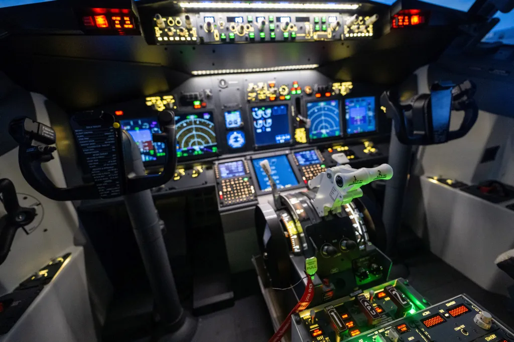 repülőszimulátor, garázs, szimulátor, cockpit, Boeing 737