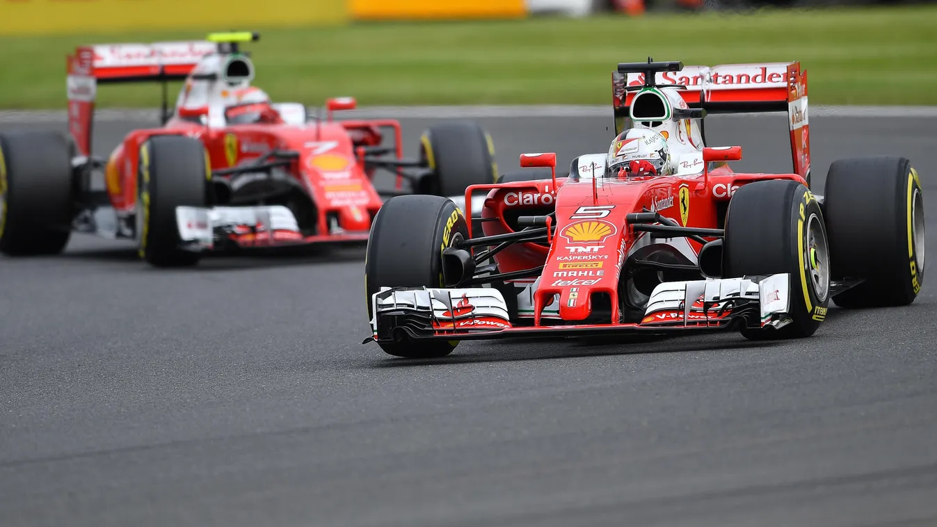 Forma-1, Ferrari, Brit Nagydíj, Sebastian Vettel, Kimi Räikkönen 