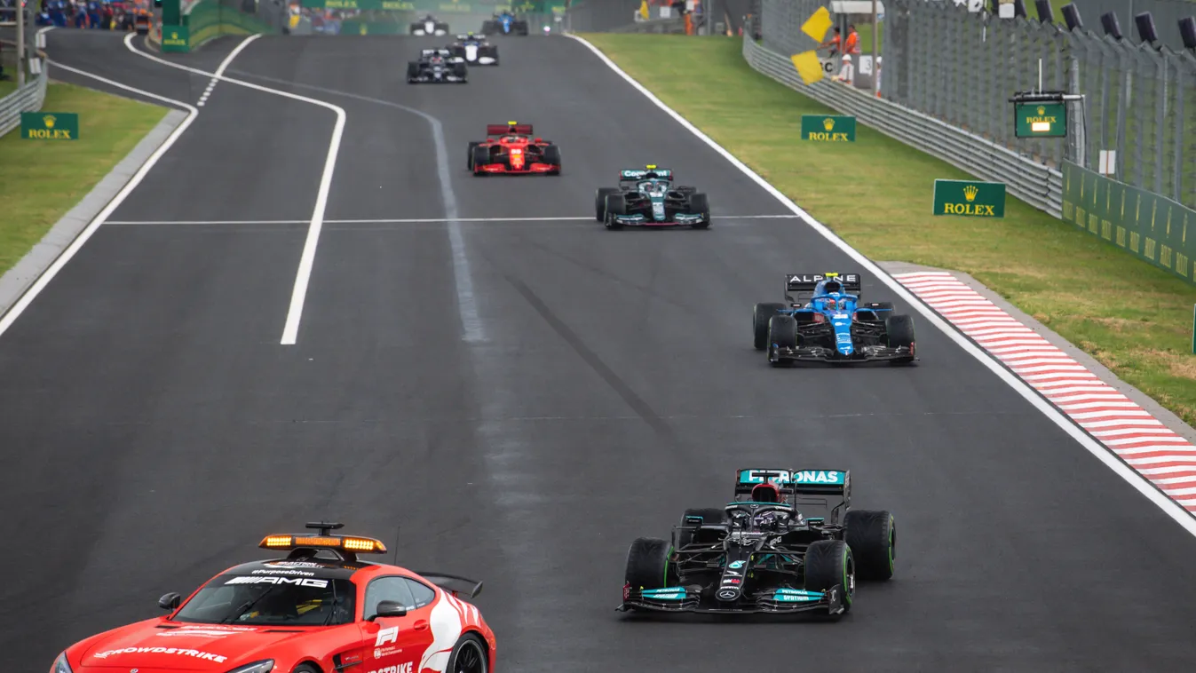 Forma-1, Magyar Nagydíj, Lewis Hamilton, Mercedes, Safety Car, Biztonsági autó, Esteban Ocon, Alpine 