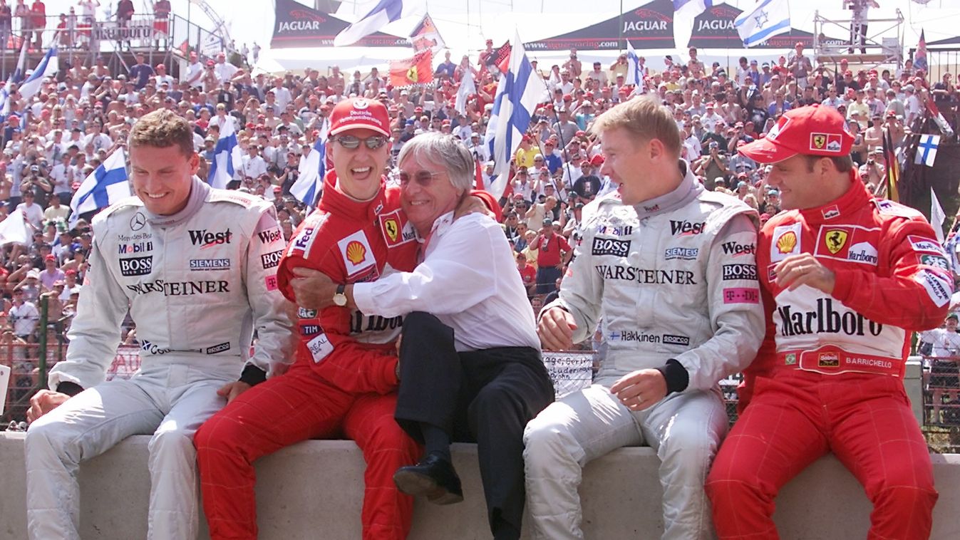 Forma-1, David Coulthard, McLaren Mercedes, Michael Schumacher, Scuderia Ferrari, Bernie Ecclestone, Mika Häkkinen, Rubens Barrichello, Magyar Nagydíj 2000, Hungaroring 