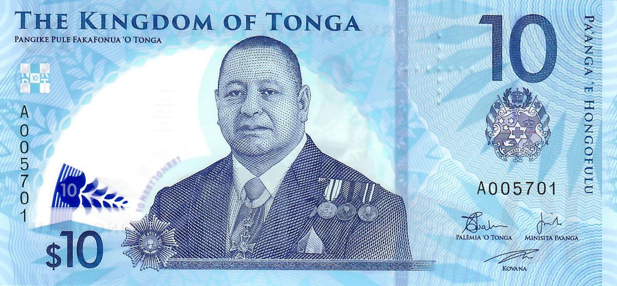 2023. év bankjegye, 2023évbankjegye, 
 Tonga 10-pa'anga Note
