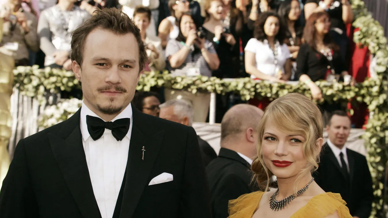 Actors Heath Ledger (L) and Michelle Williams 