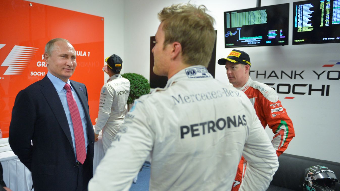 Vlagyimir Putyin, Forma-1, Nico Rosberg, Mercedes AMG Petronas, Kimi Räikkönen, Scuderia Ferrari, Orosz Nagydíj 
