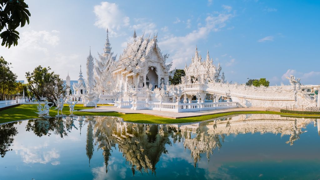 Wat, Rong, Khun, buddhista, templom,  Thaiföld, Csiangraj, 
