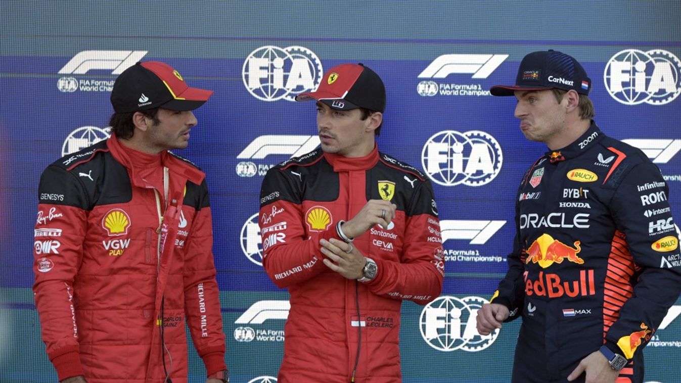 Carlos Sainz, Charles Leclerc, Max Verstappen 