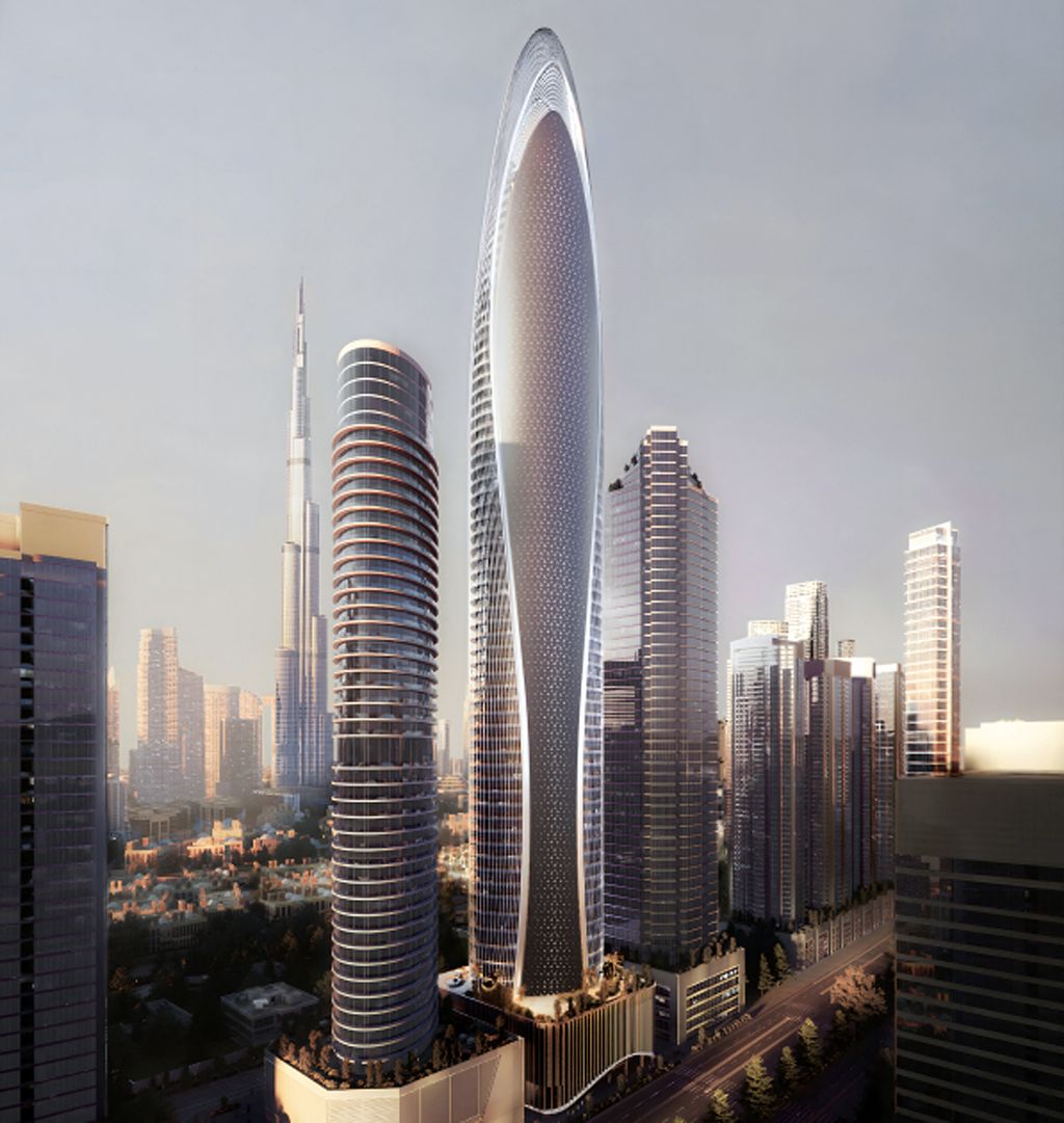 felhőkarcoló, látványterv, Dubaj, UAE, épülő, épület, Mercedes-Benz, Binghatti Properties, luxus 