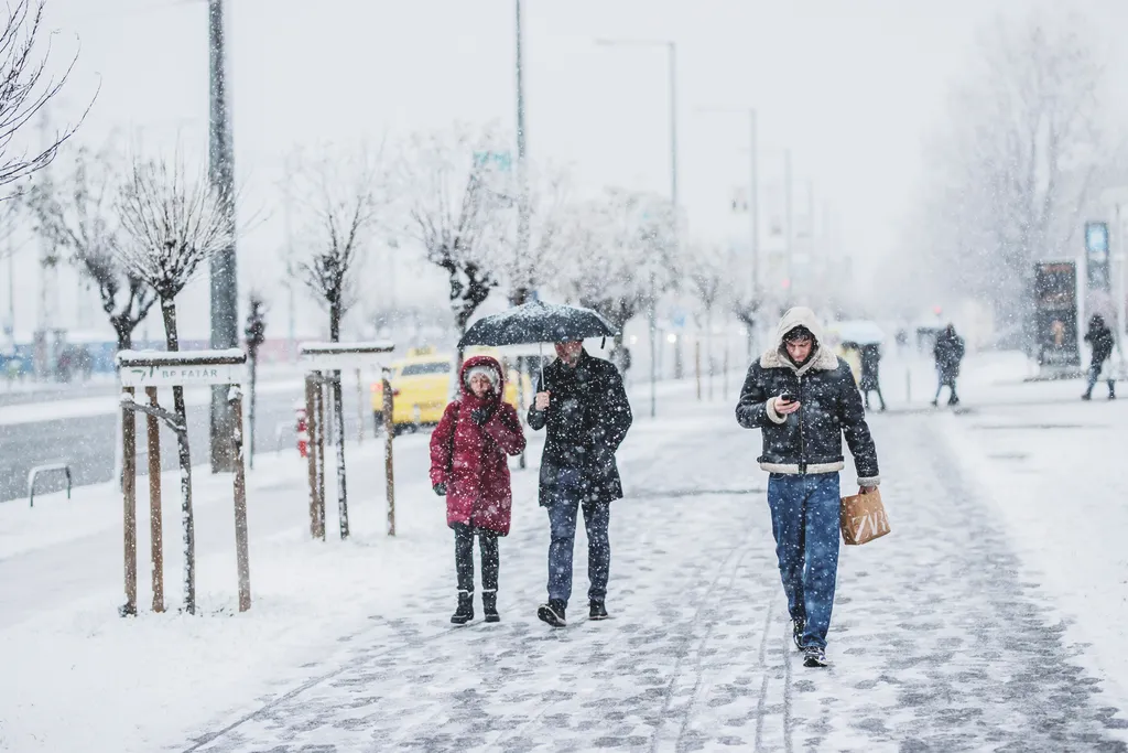 havazás, budapest, időjárás, hó, 2023. 12. 23. 