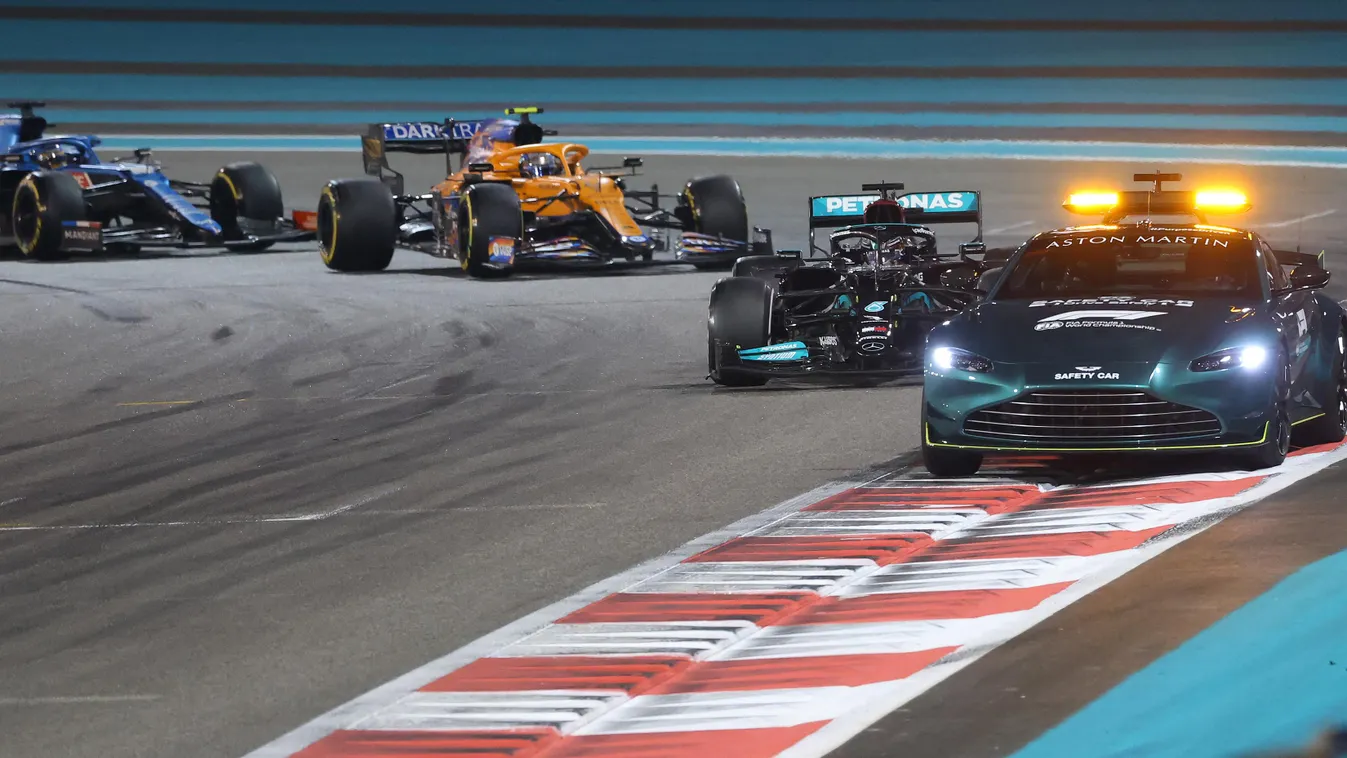 Forma-1, Lewis Hamilton, Mercedes, safety car, Abu-dzabi Nagydíj 2021, futam 