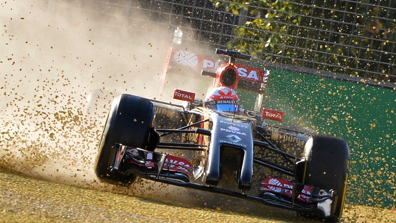 Forma-1, Lotus, Romain Grosjean, kicsúszás, baleset, Ausztrál Nagydíj 