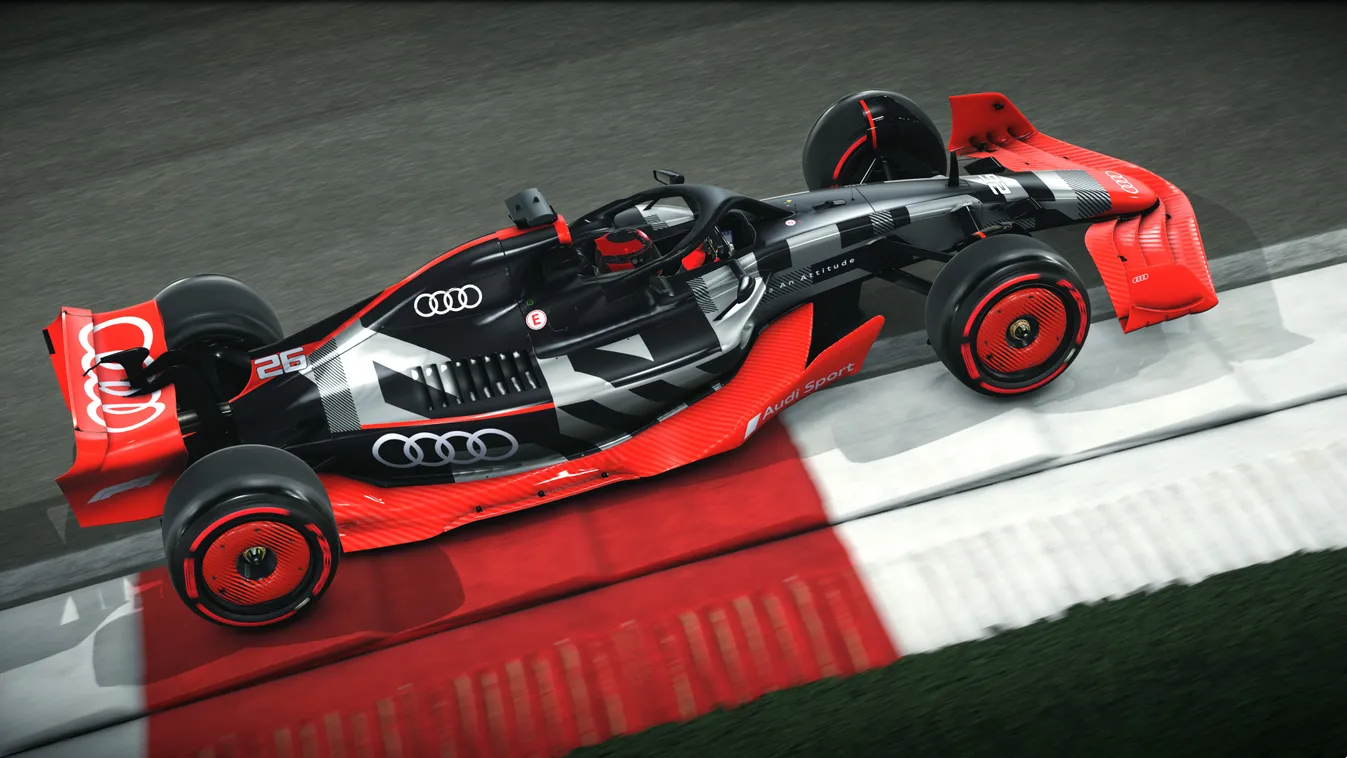 Showcar mit Audi F1 launch livery in the simulation EA SPORTS F1® 22 