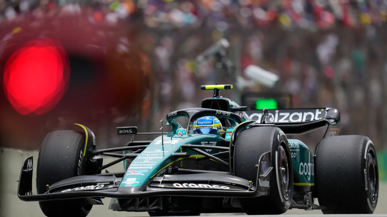 ALONSO, Fernando Sao Paulo, 2023. november 3.
Fernando Alonso, az Aston Martin spanyol versenyzője a Forma-1-es autós gyorsasági világbajnokság Brazil Nagydíjának szabadedzésén a Sao Pauló-i Interlagos pályán 2023. november 3-án. A futamot november 5-én r