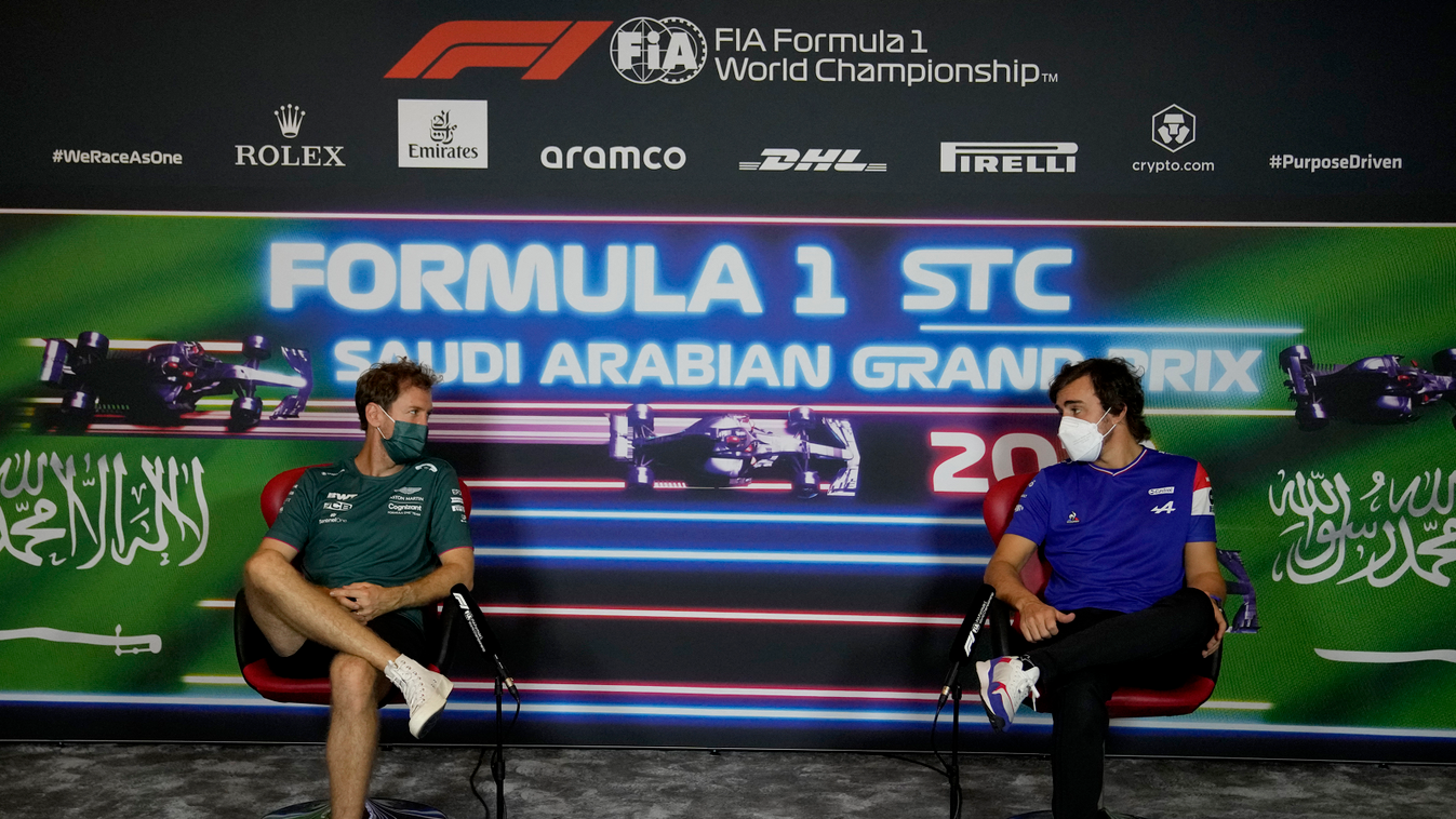 Forma-1, Sebastian Vettel, Fernando Alonso, Szaúd-arábiai Nagydíj 2021, csütörtök 